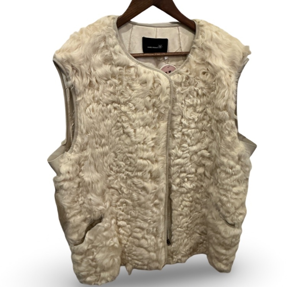 Isabel Marant Cream Sheep Fur Vest - Picture 2 of 8